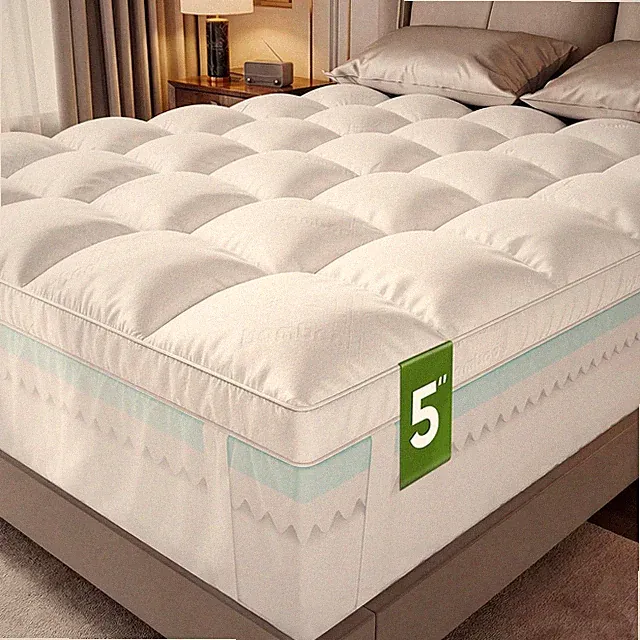 5" Extra Thick Queen Memory Foam Mattress Topper with Cooling Bamboo Pillow Top
