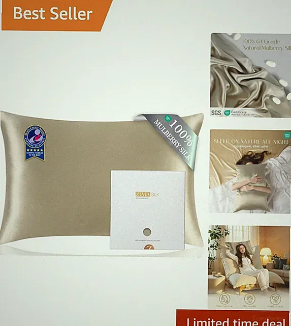 6A Mulberry Silk Pillowcase - Soft & Hypoallergenic, Queen 20''x30''