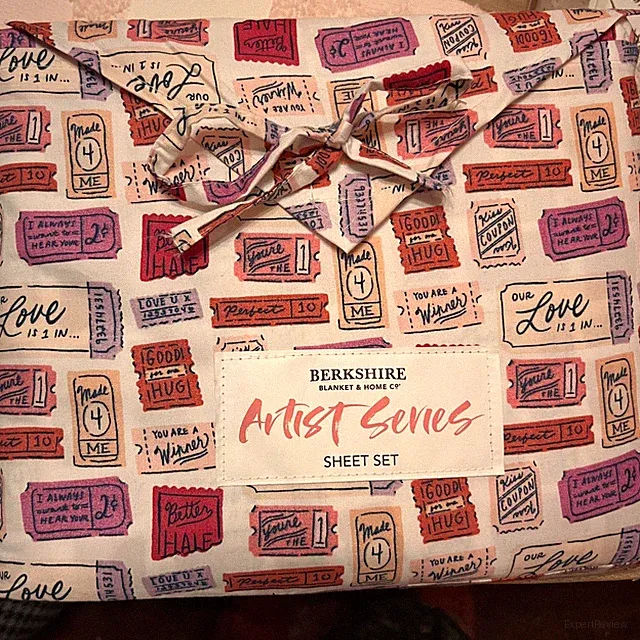 Berkshire Artist Series Full Sheet Set Love Ticket Pattern 4 Piece