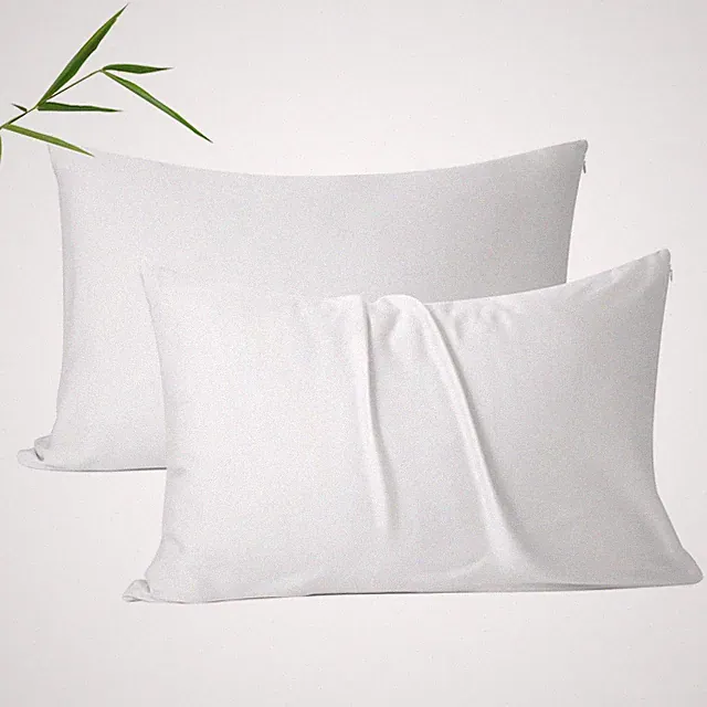 Cooling Pillow Covers 2 Pack, Bamboo Derived, Soft, White