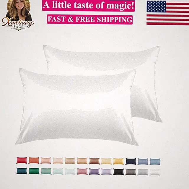 Cotton Pillow Cases Standard Size Set of 2, 600 Thread Count Pillowcases 20x2...