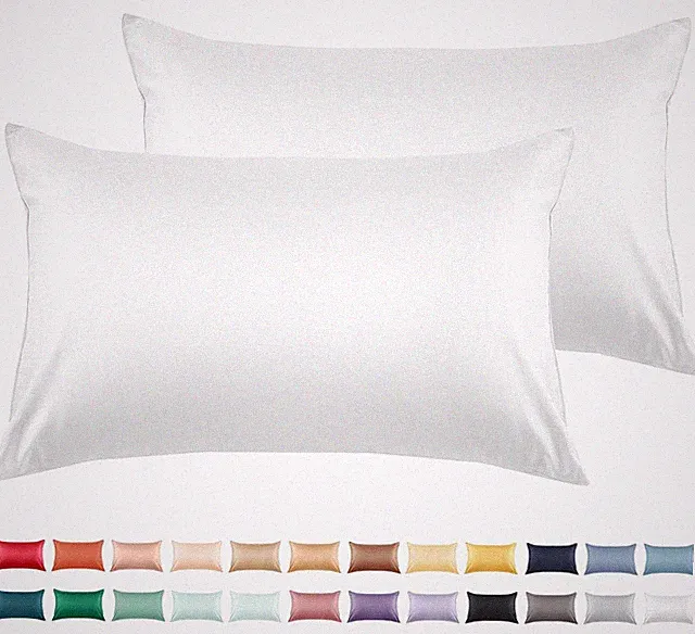Cotton Pillow Cases Standard Size Set of 2, 600 Thread Count Pillowcases 20X26 I