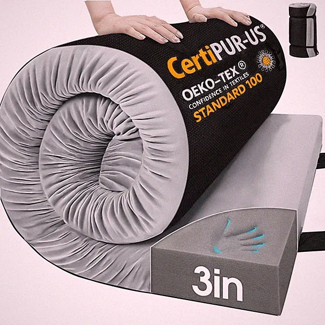 CYMULA Memory Foam Camping Mattress Pad,3 in Sleeping Pad for Camping,NonSlip...