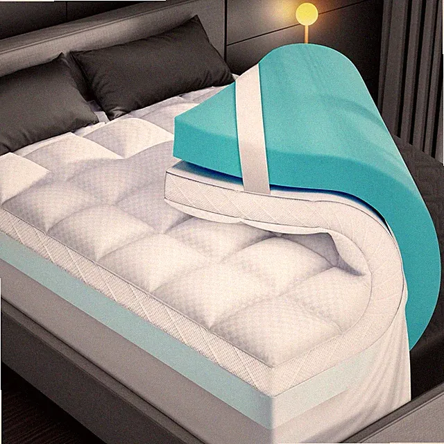 Dual Layer Memory Foam Mattress Topper for Pain Relief with 2X Support
