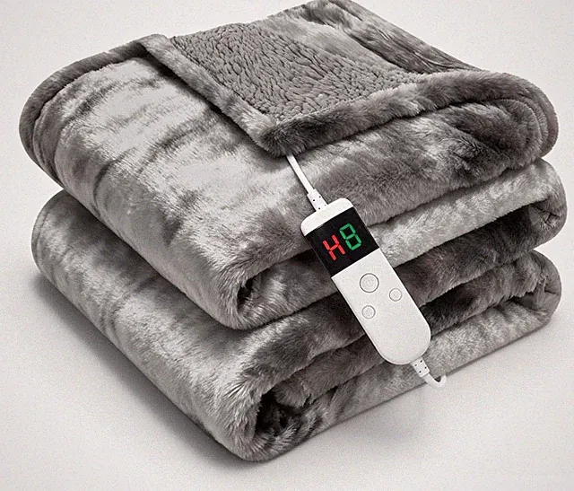 Electric Heated Blanket Throw 50''x60''Size Faux Fur Heating Blanket 10