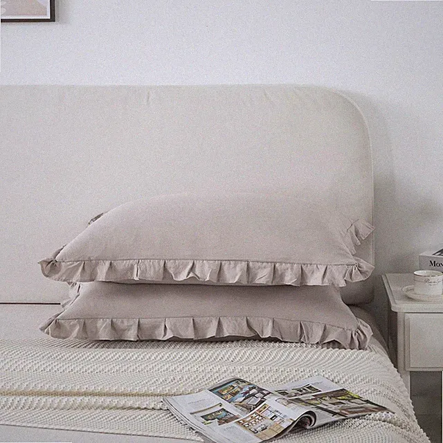 King Size Pillow Cases Set of 2 - Ruffled Chic Boho Pillowcase 2 Pack, Super...