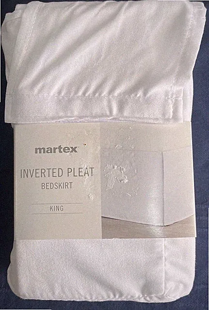 MARTEX Microfiber Bedskirt-Inverted Pleat-KING-white-78x80x15in-New