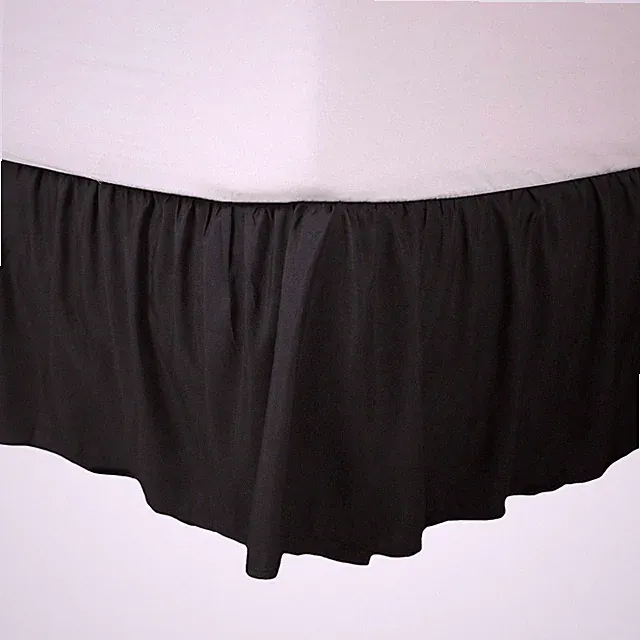 Martex Queen Ruffle Bed Skirt | Easy Fit Skirts | Microfiber Queen, Black