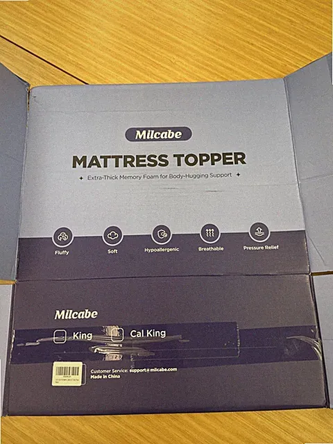 MILCABE 3 INCH ULTRA-FLUFFY MEMORY FOAM MATTRESS TOPPER King- WHITE