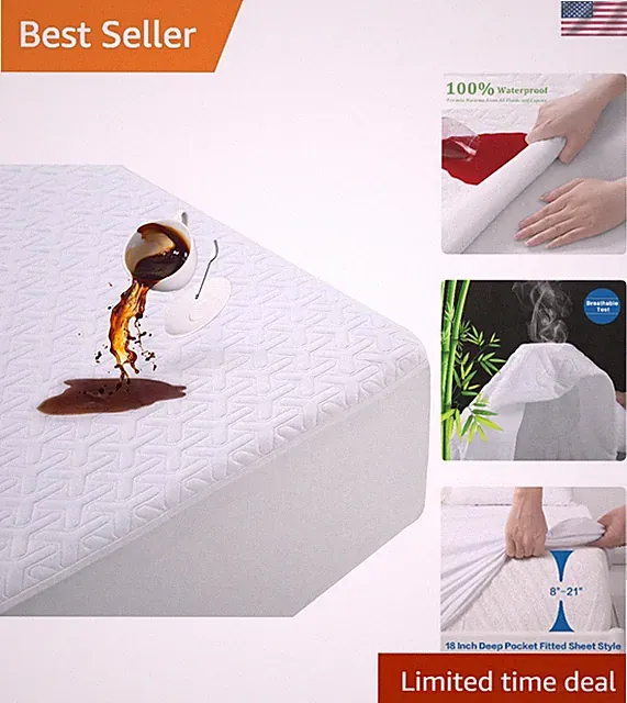 OEKO-TEX Certified King Mattress Protector - 300 Thread Count & Cooling Fabric