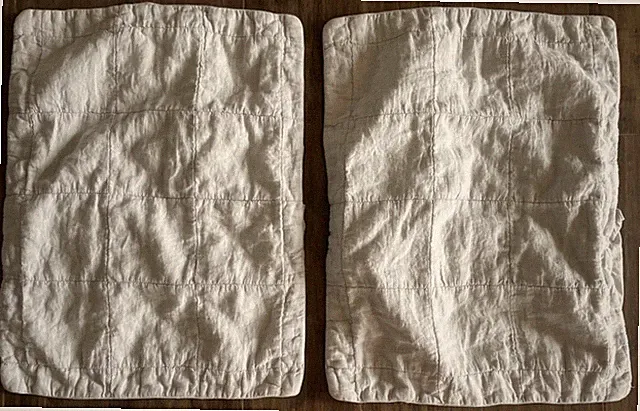 PARACHUTE Linen Box Quilted Sham SET(2) Shams STANDARD Light Gray