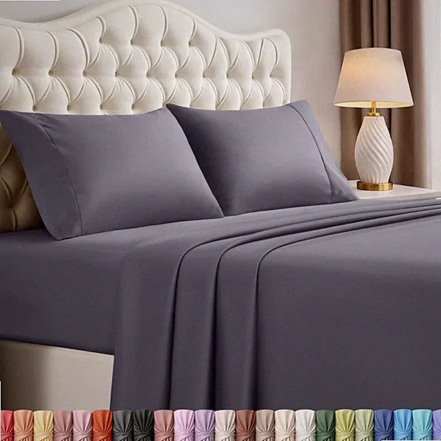 Queen Size Sheet Set – 4 Piece Bed Sheets, Soft and Breathable