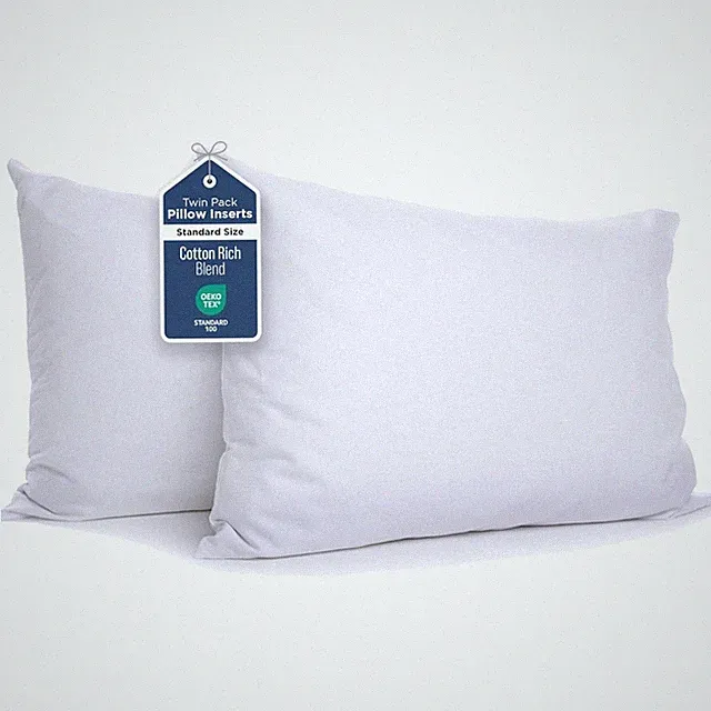 Twin Pack Standard Bed Pillows, Set of 2 - Soft Down Alternative Pillows for...